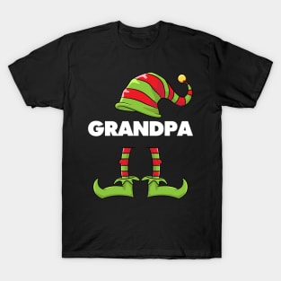 Grandpa Elf Funny Matching Christmas Costume Family T-Shirt